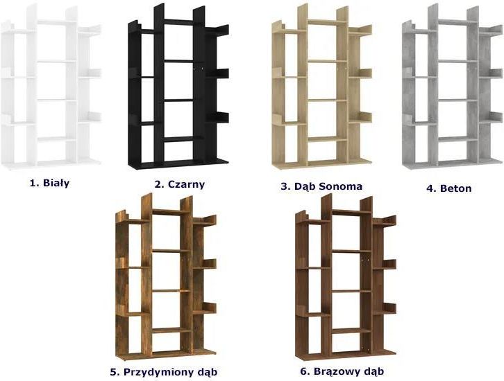 Elior Stojący Minimalistyczny Regał Z Półkami Brązowy Dąb - Acove 4X ...