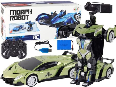 Lean Toys Samochód- Robot Transformacja R/C 1:10 Zielony Sterowanie Gestami