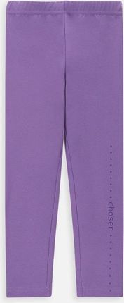 Legginsy z długą nogawką fioletowe z napisem
