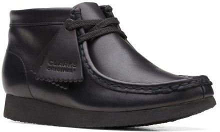 Dziecięce buty zimowe Clarks Wallabee Boot Youth G kolor black leather 26168041