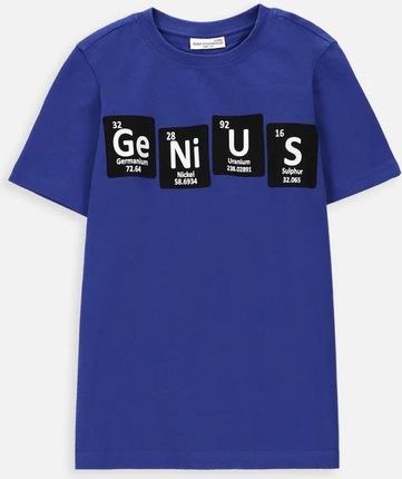 T-shirt z krótkim rękawem kobaltowy z nadrukiem