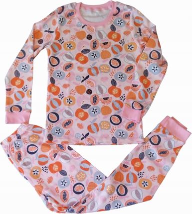 Piżama dziecięca 134 dwuczęściowa bawełniana piżamka wielokolorowe owoce