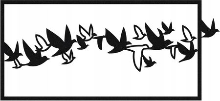 Techrebal Obraz Ażurowy Dekoracja Ścienna Ptaki Czarny 80cm (PRO41535114F)