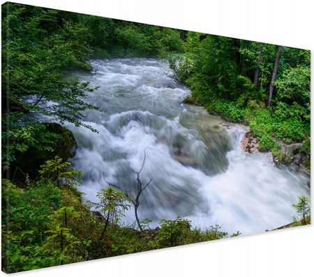 Printedwall Obraz na płótnie wodospad rzeka las Nowoczesny na ścianę 100x70 