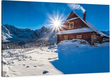 Eobraz Obraz Na Płótnie 120x80 domek w górach góry zimą (2295)