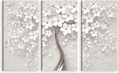 Eobraz Tryptyk Obraz Na Ścianę Salon Szare Drzewo 3D
