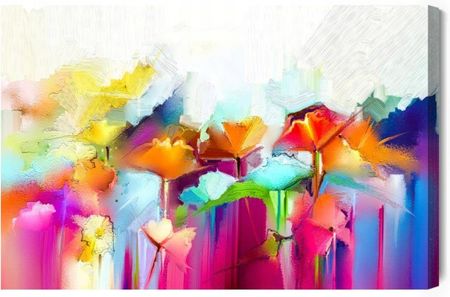 Doboxa Obraz Na Płótnie Kolorowe Abstrakcyjne Kwiaty 120x80 LB-869-C (5905451591952)