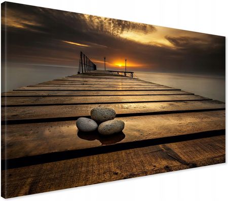 Printedwall Obraz na płótnie zachód słońca morze Nowoczesny na ścianę 70x50 