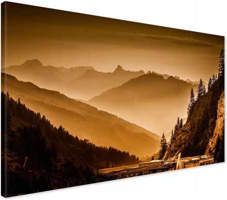 Printedwall Obraz na płótnie góry krajobraz Nowoczesny na ścianę 100x70 