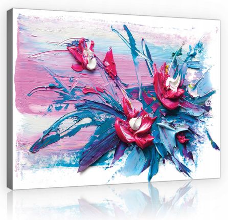 Obraz do sypialni kwiaty pastele abstrakcja 100x70