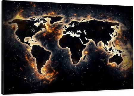 Obraz abstrakcja mapa świata kraje wybór 90x60 cm