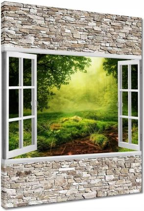 Zesmakiem Obrazy 40x50 Drewniane okno (H2821M_PC1Q_40X50CM)