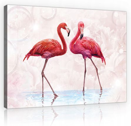 Wallarena Obraz do salonu Flamingi Różowy Nowoczesny 100x70 (CAPP10199O1)
