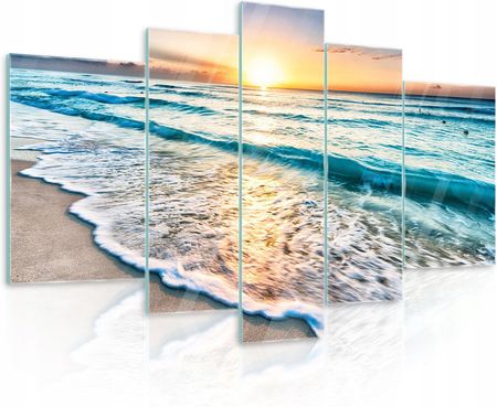 Wallarena Obraz na szkle szklany Plaża morze tryptyk 170x100 (CAGTS11040GS4A)