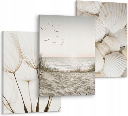 Muralo Obrazy Do Sypialni Morze Plaża Muszle Kwiaty 90x40 (MF10000182C90403X3040)