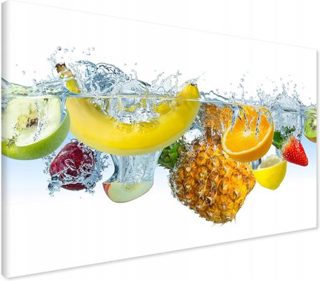 Printedwall Obraz na płótnie owoce woda ananas Nowoczesny na ścianę 70x50 