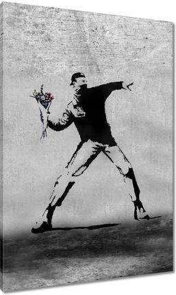 Zesmakiem Obrazy 70x100 Banksy Miotacz kwiatów (H8123M_PC1AB_70X100CM)