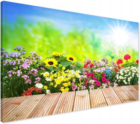 Printedwall Obraz na płótnie kwiaty ogród Nowoczesny na ścianę 70x50 