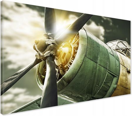 Printedwall Obraz na płótnie samolot śmigło wojna Nowoczesny na ścianę 70x50 