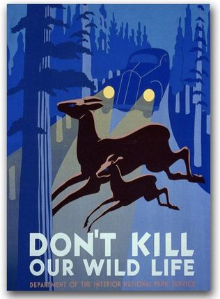 Plakat vintage na ścianę Don't Kill Wild Life A4