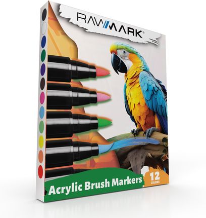Markery Brush Akrylowe Rawmark 12Kolorów