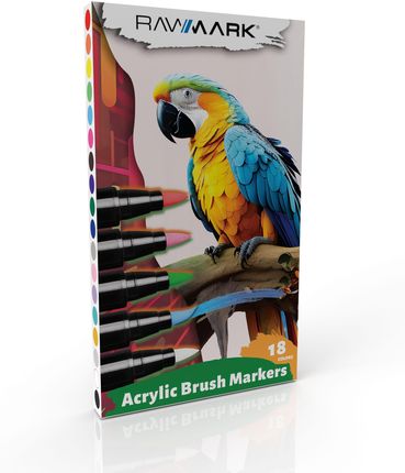 Markery Brush Akrylowe Rawmark 18 Kolorów