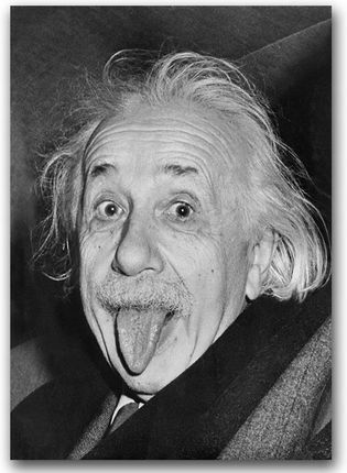 Postertones Retro plakat Albert Einstein Tongue Out A4