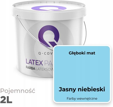 Q-Qover Farba Lateksowa Jasny Niebieski Jasna Niebieska Matowa 2L - zdjęcie 3