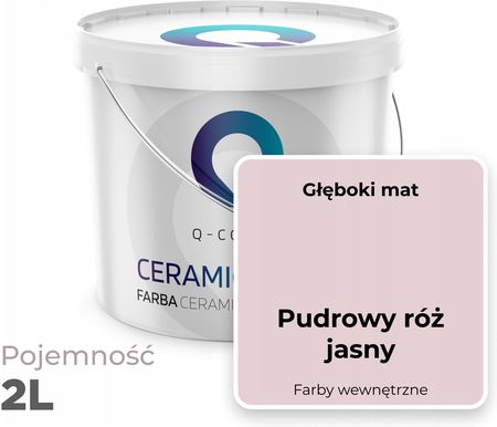 Q-Cover Farba Ceramiczna Pudrowy Róż Jasny Różowa Jasna Głęboki Mat 2L - zdjęcie 3