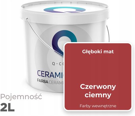 Q-Cover Farba Ceramiczna Czerwony Ciemny Ciemna Czerwień Głęboki Mat 2L - zdjęcie 2