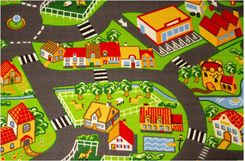 Zdjęcie 200x300 cm Dywan Pętelka Kolorowy W Uliczki Domki - Bartoszyce
