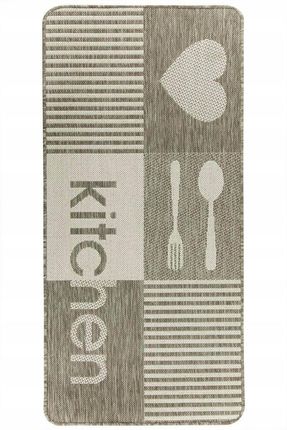 Akcila 67x140 cm Podgumowany Chodnik Dywan Patchwork Beż Do Kuchni Kitchen