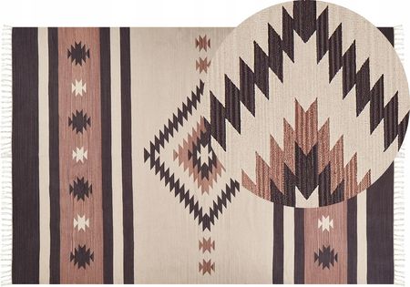 Dywan bawełniany kilim 200 x 300 beżowo-brązowy