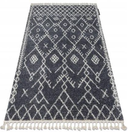 Szary dywan shaggy boho frędzle maroko 160x220