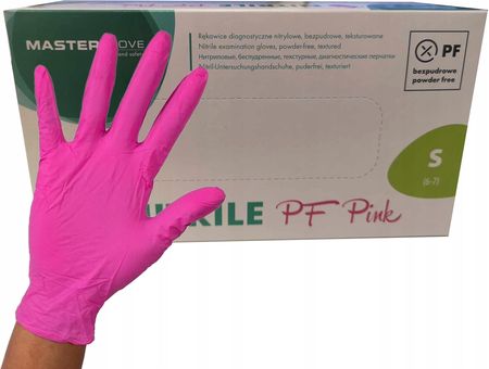Master Glove Rękawiczki Nitrylowe Rękawice Bezpudrowe 100szt. Pink S