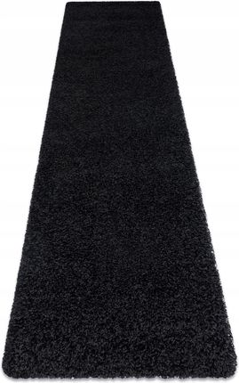 Dywany Łuszczów Chodnik Soffi shaggy 70x200 cm gruby Czarny #AF162