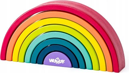 Woody Drewniane Klocki Dla Dzieci Kolorowa Układanka Tęcza Montessori Woodyland