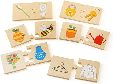 Bigjigs Wooden Jigsaw Puzzle Things That Go Together 32Pcs. Drewniany