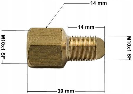 Phu Donocik Łącznik Przewodu Hamulcowego Wewnętrzny Zewnętrzny M10X1 Sf Łps-12 - zdjęcie 2