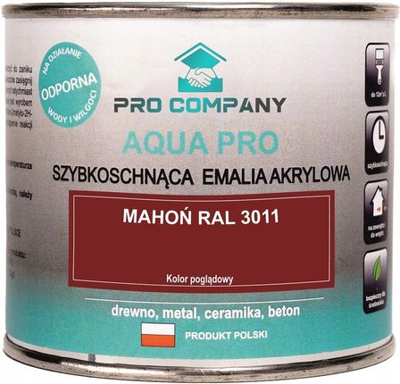 Pro Company Aqua Pro Emalia Szybkoschnąca 0,2L Mahoń Ral 3011