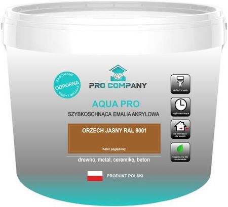 Pro Company Aqua Pro Emalia Szybkoschnąca 5L Orzech Jasny