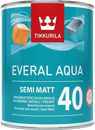 Tikkurila Everal Aqua 40 Semi Matt 9L Wodorozcieńczalna Emalia Akrylowa