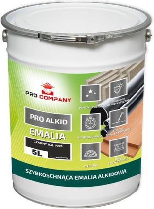Pro Company Pro Alkid Szybkoschnąca Emalia Alkidowa 5L Czarny Ral 9005