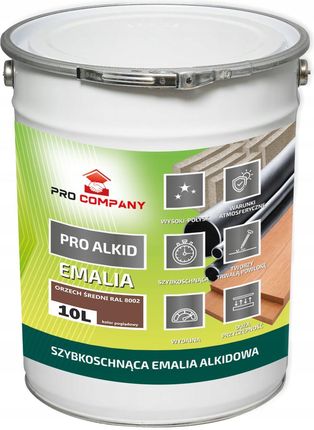 Pro Company Pro Alkid Szybkoschnąca Emalia Alkidowa 10L Orzech Średni