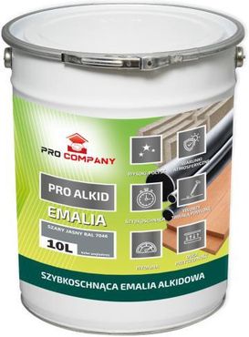 Pro Company Pro Alkid Szybkoschnąca Emalia Alkidowa 10L Szary Jasny Ral 7046