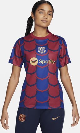 Damska Przedmeczowa Koszulka Piłkarska Nike Dri-Fit Fc Barcelona Academy Pro - Niebieski