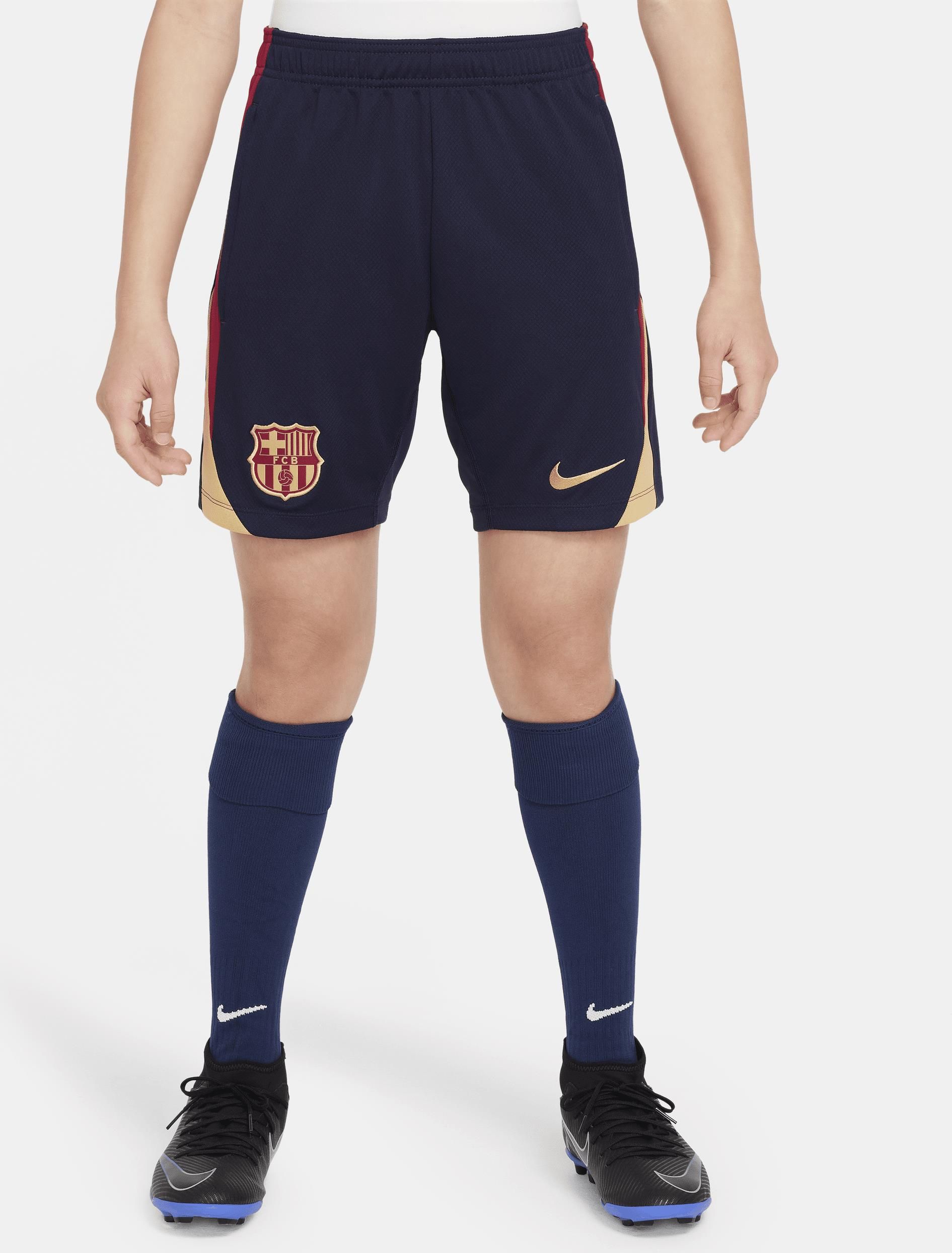 Spodenki Piłkarskie Dla Dużych Dzieci Fc Barcelona Strike Nike Dri Fit Niebieski Ceny I 1742