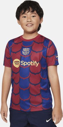Przedmeczowa Koszulka Piłkarska Dla Dużych Dzieci Nike Dri-Fit Fc Barcelona Academy Pro - Niebieski