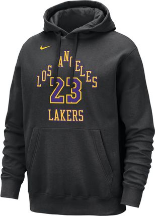 Męska Bluza Z Kapturem Nike Nba Lebron James Los Angeles Lakers Club Fleece City Edition - Czerń