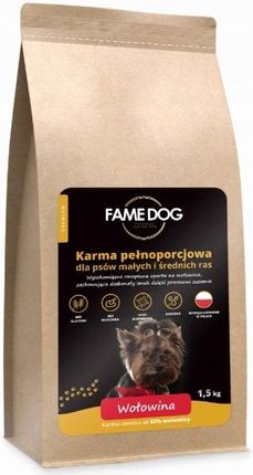 Fame Dog Wołowina Dla Psów Z Alergią Dla Małych I Średnich Ras 1,5Kg
